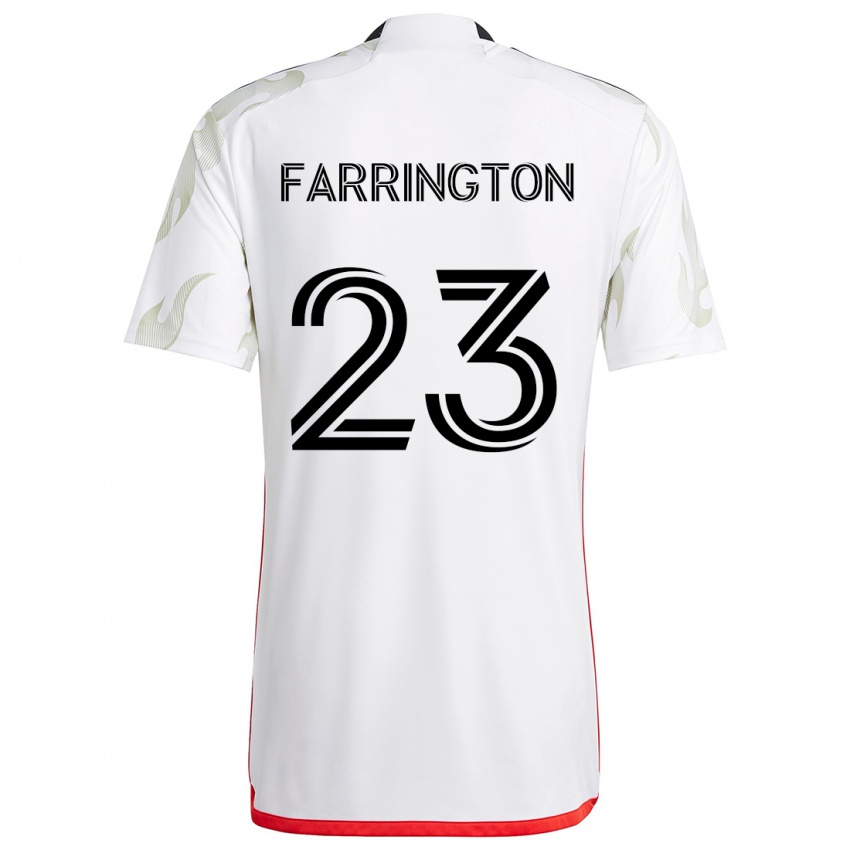 Niño Camiseta Logan Farrington #23 Blanco Rojo Negro 2ª Equipación 2024/25 La Camisa