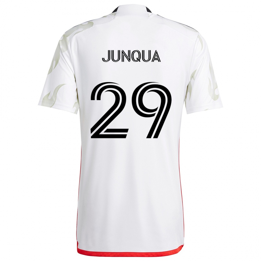 Niño Camiseta Sam Junqua #29 Blanco Rojo Negro 2ª Equipación 2024/25 La Camisa