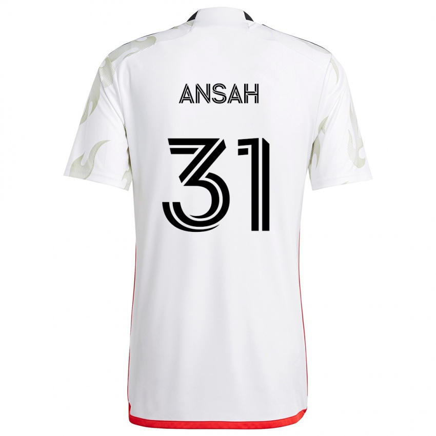 Niño Camiseta Eugene Ansah #31 Blanco Rojo Negro 2ª Equipación 2024/25 La Camisa