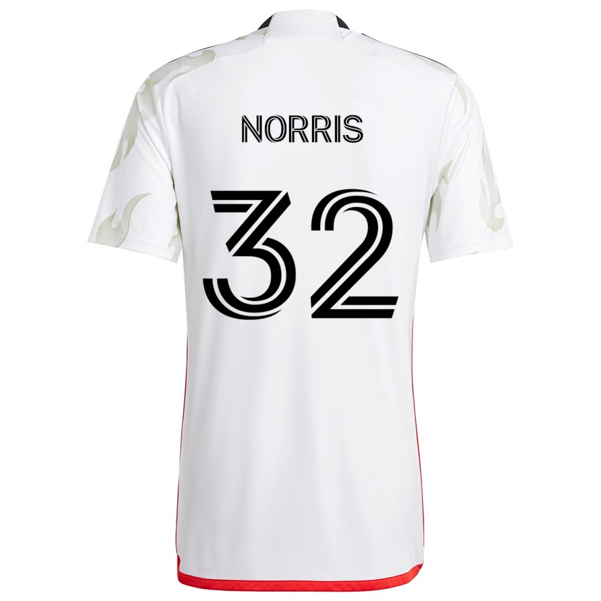 Niño Camiseta Nolan Norris #32 Blanco Rojo Negro 2ª Equipación 2024/25 La Camisa