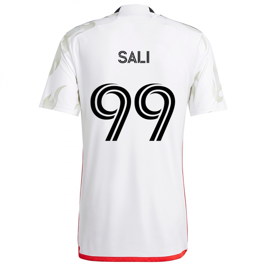 Niño Camiseta Enes Sali #99 Blanco Rojo Negro 2ª Equipación 2024/25 La Camisa