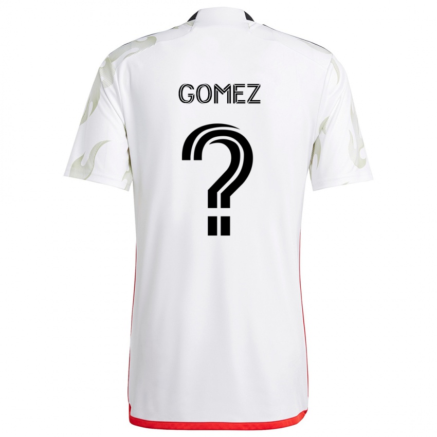 Niño Camiseta Victor Gomez #0 Blanco Rojo Negro 2ª Equipación 2024/25 La Camisa