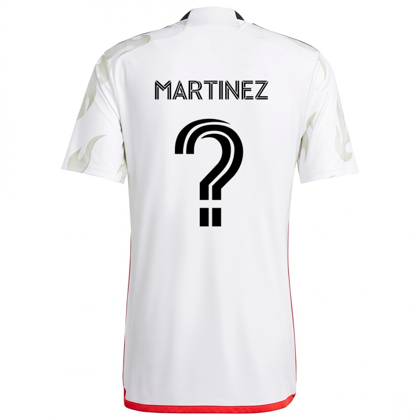 Niño Camiseta Jonathan Martinez #0 Blanco Rojo Negro 2ª Equipación 2024/25 La Camisa