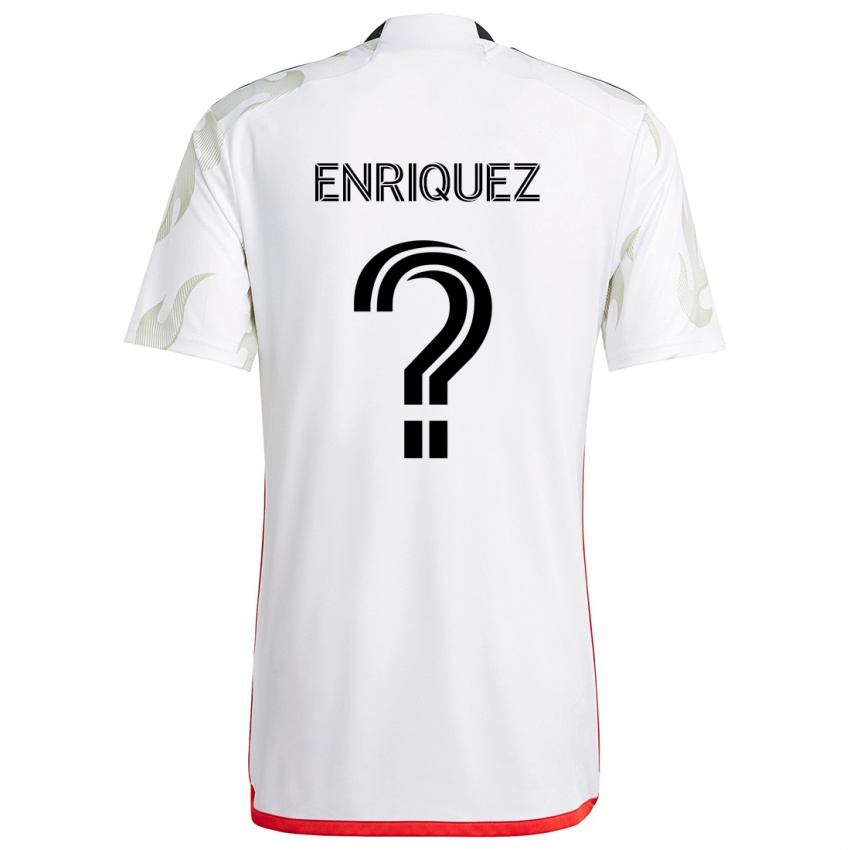 Niño Camiseta Fabian Enriquez #0 Blanco Rojo Negro 2ª Equipación 2024/25 La Camisa