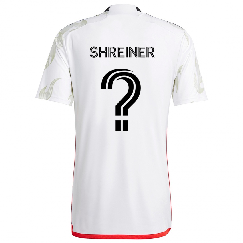 Niño Camiseta Luke Shreiner #0 Blanco Rojo Negro 2ª Equipación 2024/25 La Camisa