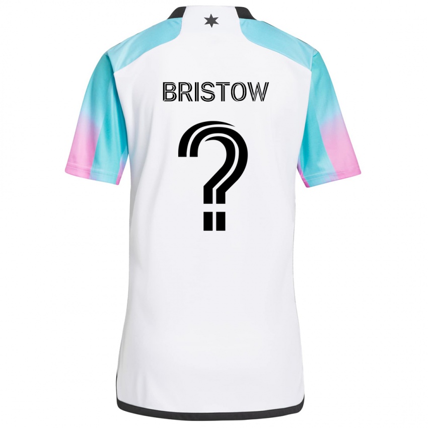 Niño Camiseta Ethan Bristow #0 Blanco Azul Negro 2ª Equipación 2024/25 La Camisa