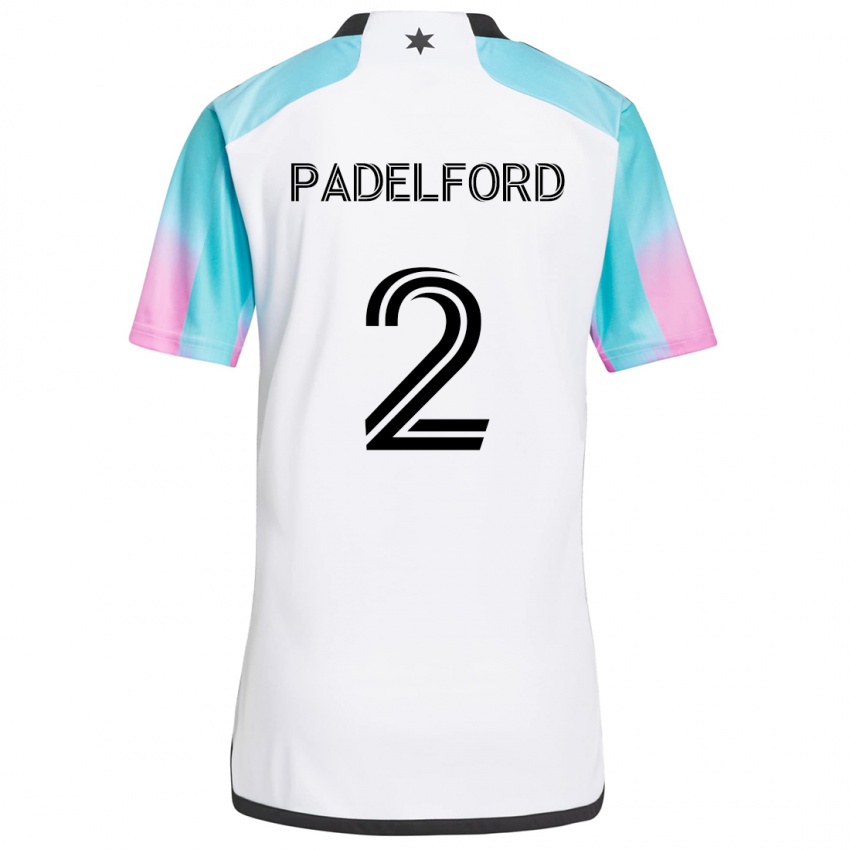 Niño Camiseta Devin Padelford #2 Blanco Azul Negro 2ª Equipación 2024/25 La Camisa