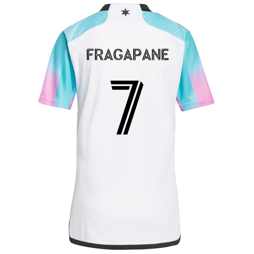 Niño Camiseta Franco Fragapane #7 Blanco Azul Negro 2ª Equipación 2024/25 La Camisa