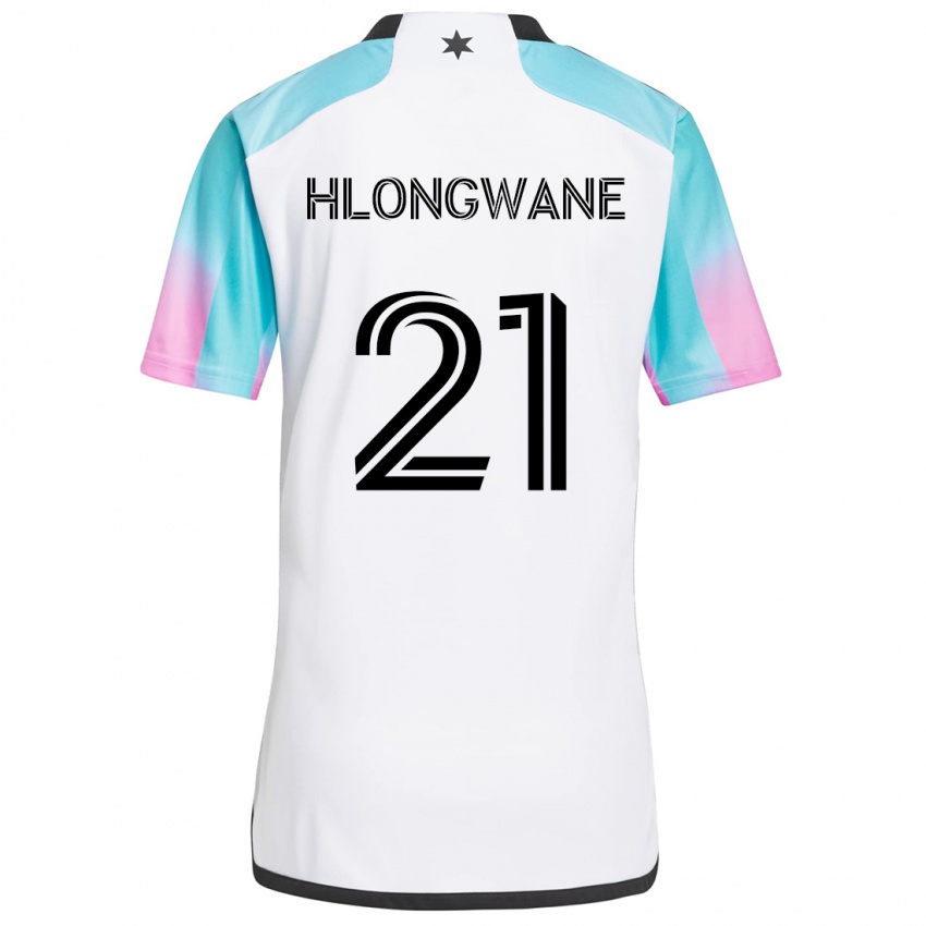 Niño Camiseta Bongokuhle Hlongwane #21 Blanco Azul Negro 2ª Equipación 2024/25 La Camisa