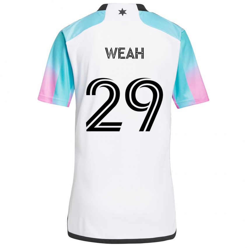 Niño Camiseta Patrick Weah #29 Blanco Azul Negro 2ª Equipación 2024/25 La Camisa