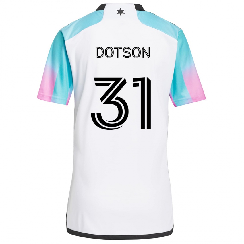 Niño Camiseta Hassani Dotson #31 Blanco Azul Negro 2ª Equipación 2024/25 La Camisa