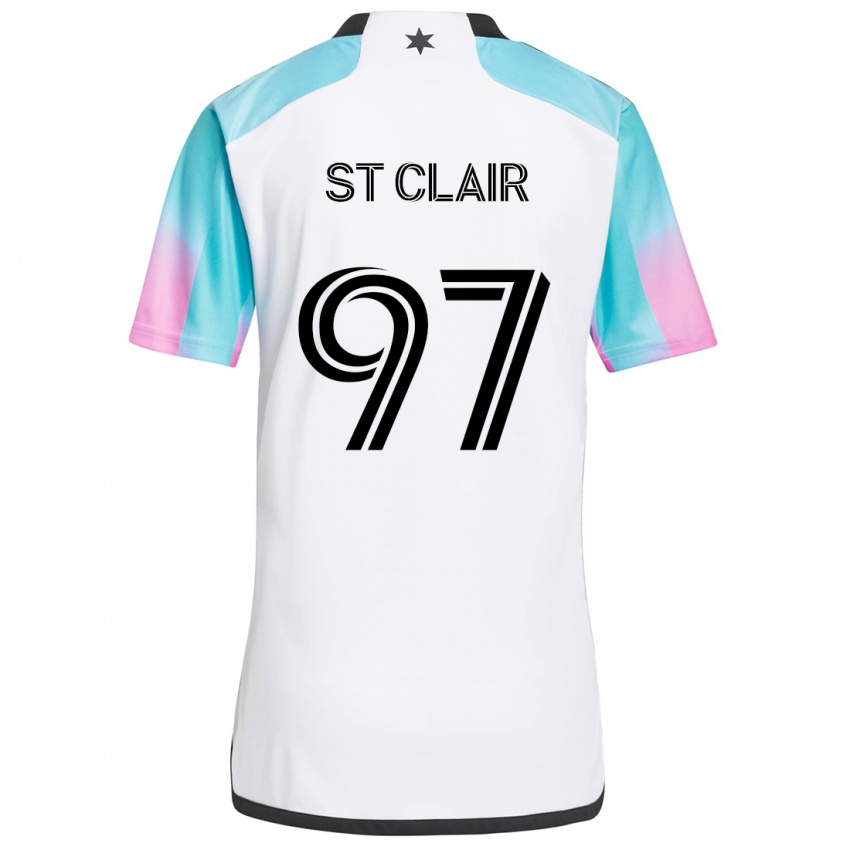 Niño Camiseta Dayne St. Clair #97 Blanco Azul Negro 2ª Equipación 2024/25 La Camisa