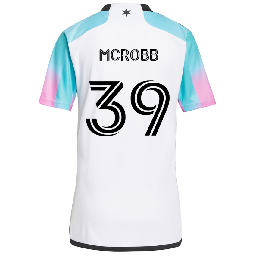 Niño Camiseta Finn Mcrobb #39 Blanco Azul Negro 2ª Equipación 2024/25 La Camisa