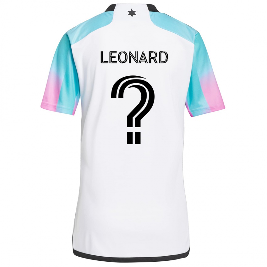 Niño Camiseta Tyler Leonard #0 Blanco Azul Negro 2ª Equipación 2024/25 La Camisa