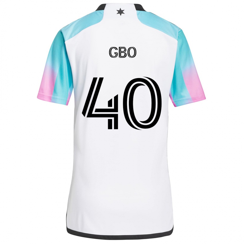 Niño Camiseta Cedrik Gbo #40 Blanco Azul Negro 2ª Equipación 2024/25 La Camisa