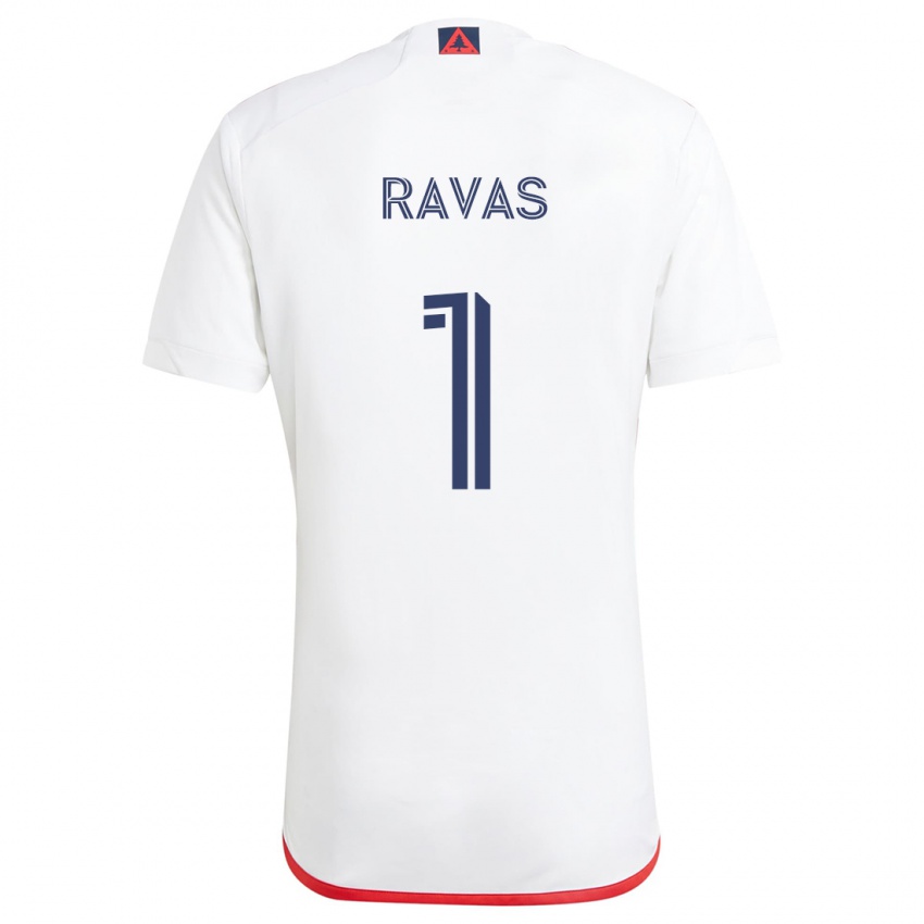 Niño Camiseta Henrich Ravas #1 Blanco Rojo 2ª Equipación 2024/25 La Camisa