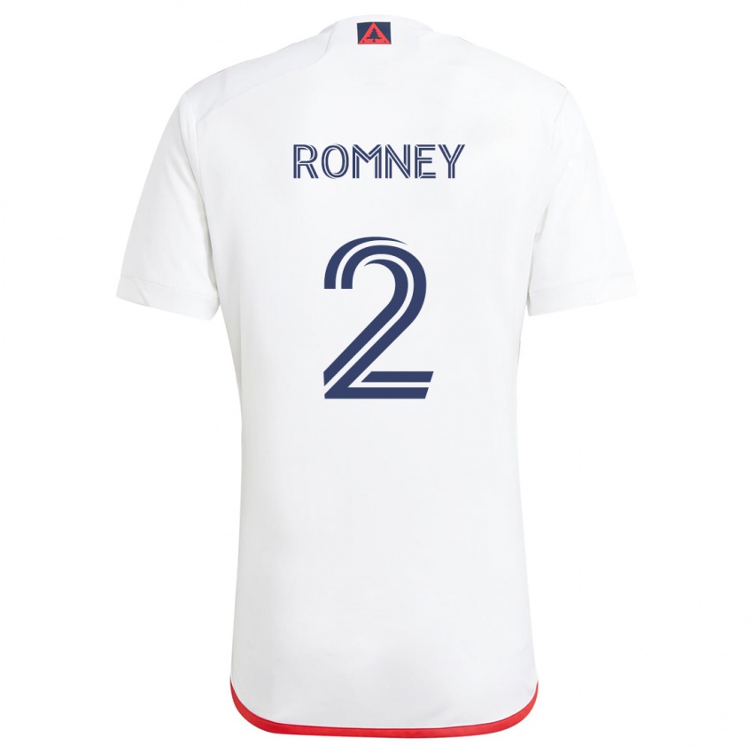 Niño Camiseta Dave Romney #2 Blanco Rojo 2ª Equipación 2024/25 La Camisa