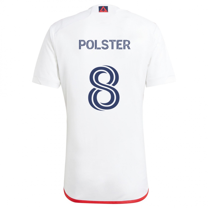 Niño Camiseta Matt Polster #8 Blanco Rojo 2ª Equipación 2024/25 La Camisa