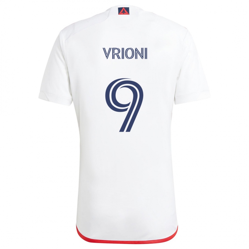 Niño Camiseta Giacomo Vrioni #9 Blanco Rojo 2ª Equipación 2024/25 La Camisa