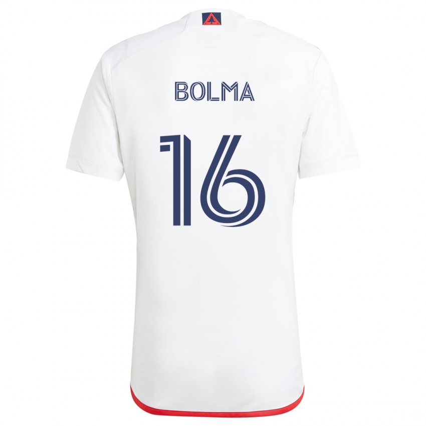 Niño Camiseta Josh Bolma #16 Blanco Rojo 2ª Equipación 2024/25 La Camisa