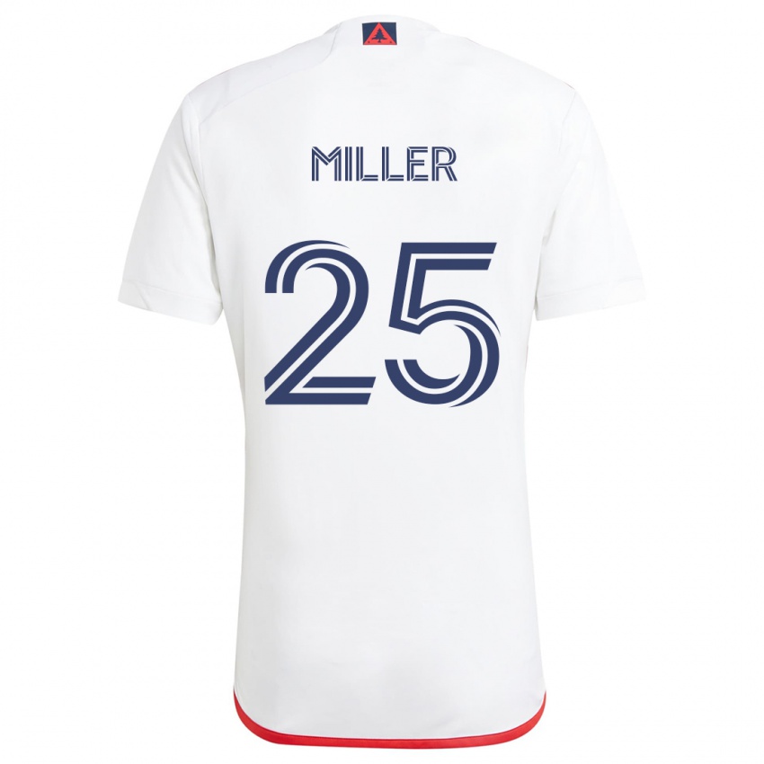 Niño Camiseta Peyton Miller #25 Blanco Rojo 2ª Equipación 2024/25 La Camisa