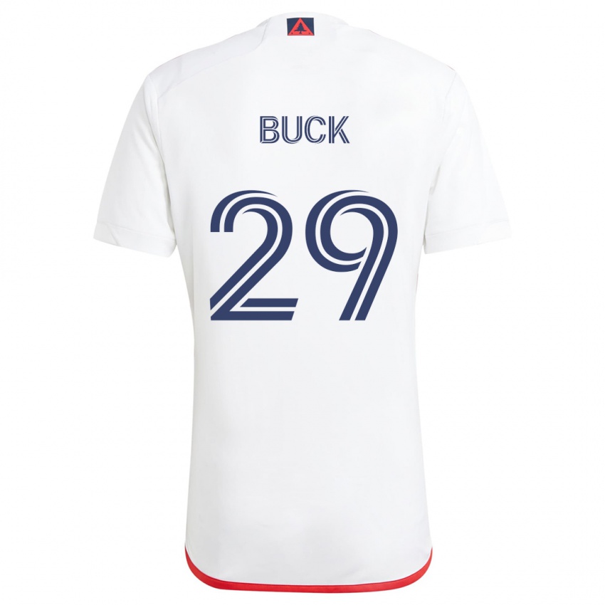 Niño Camiseta Noel Buck #29 Blanco Rojo 2ª Equipación 2024/25 La Camisa