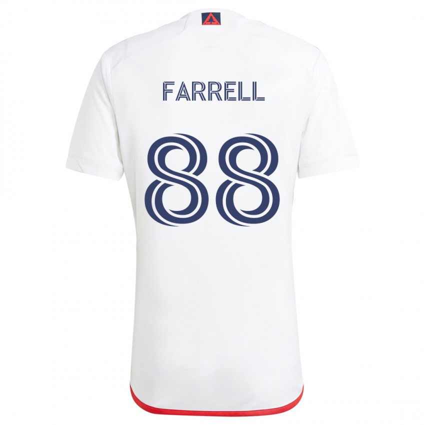 Niño Camiseta Andrew Farrell #88 Blanco Rojo 2ª Equipación 2024/25 La Camisa