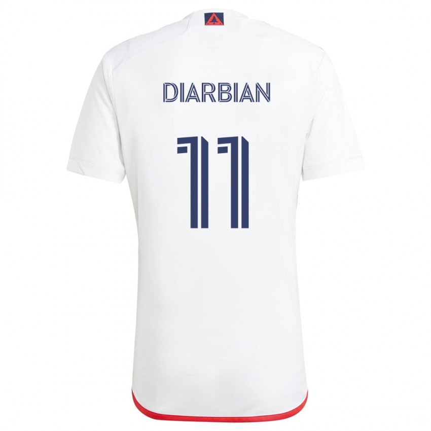 Niño Camiseta Gevork Diarbian #11 Blanco Rojo 2ª Equipación 2024/25 La Camisa