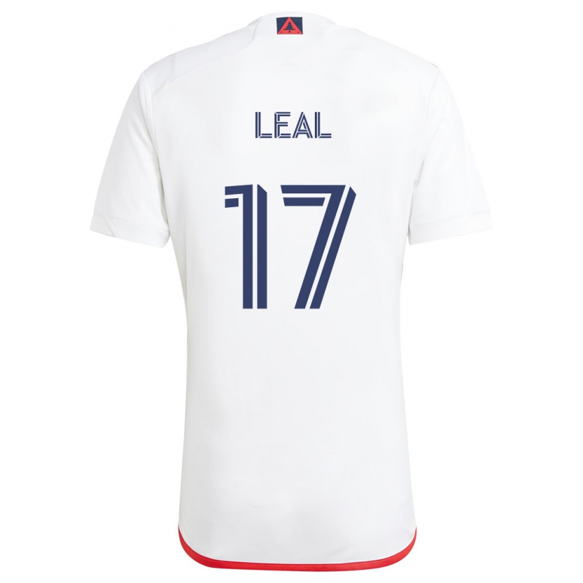 Niño Camiseta Patrick Leal #17 Blanco Rojo 2ª Equipación 2024/25 La Camisa