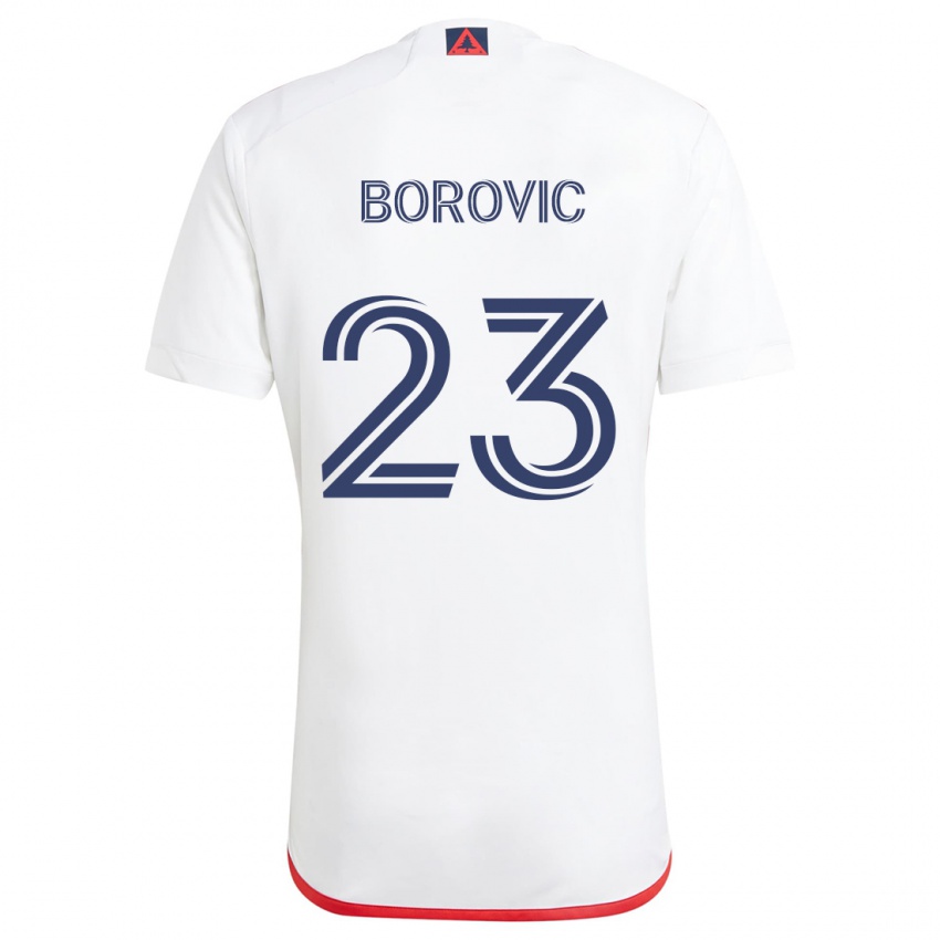 Niño Camiseta Luka Borovic #23 Blanco Rojo 2ª Equipación 2024/25 La Camisa