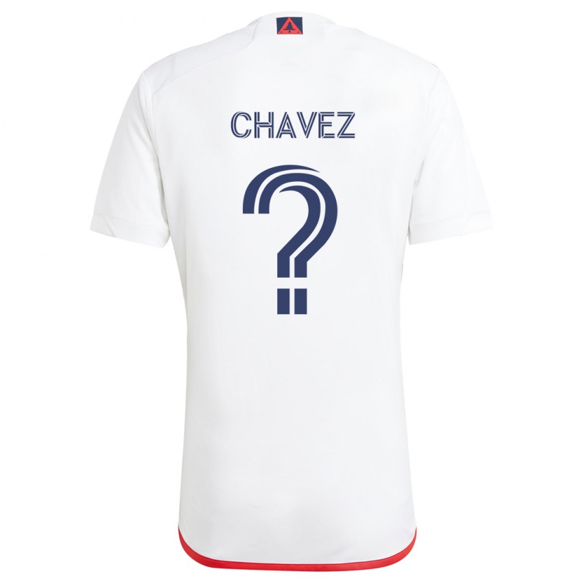 Niño Camiseta Gabriel Chávez #0 Blanco Rojo 2ª Equipación 2024/25 La Camisa