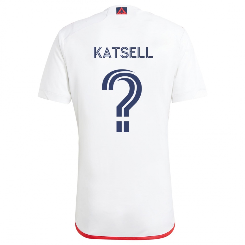 Niño Camiseta Levi Katsell #0 Blanco Rojo 2ª Equipación 2024/25 La Camisa