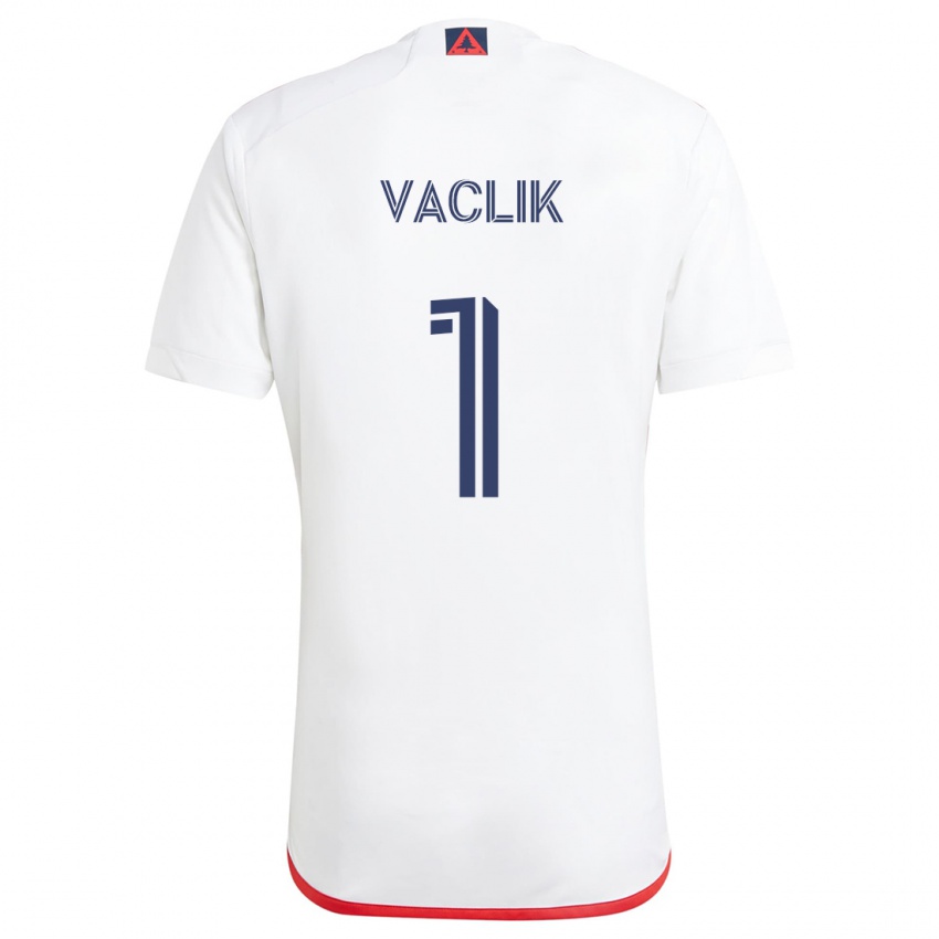 Niño Camiseta Tomas Vaclik #1 Blanco Rojo 2ª Equipación 2024/25 La Camisa