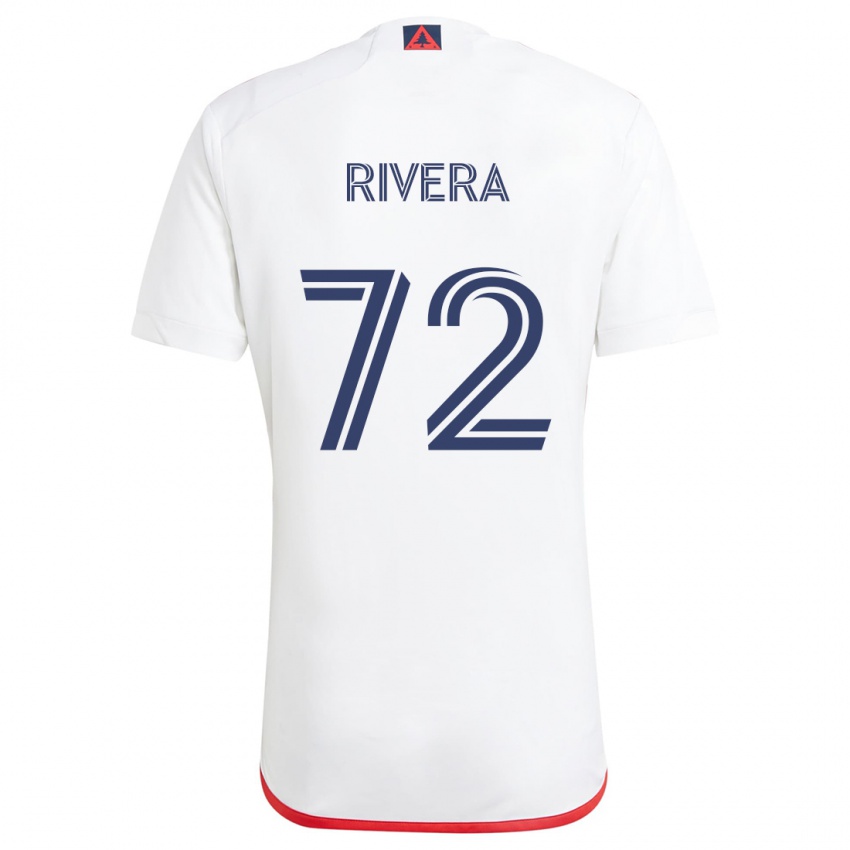 Niño Camiseta Damián Rivera #72 Blanco Rojo 2ª Equipación 2024/25 La Camisa