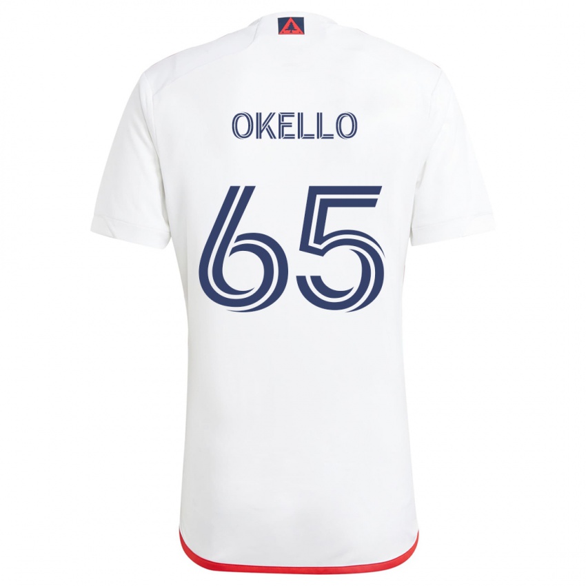 Niño Camiseta Noble Okello #65 Blanco Rojo 2ª Equipación 2024/25 La Camisa