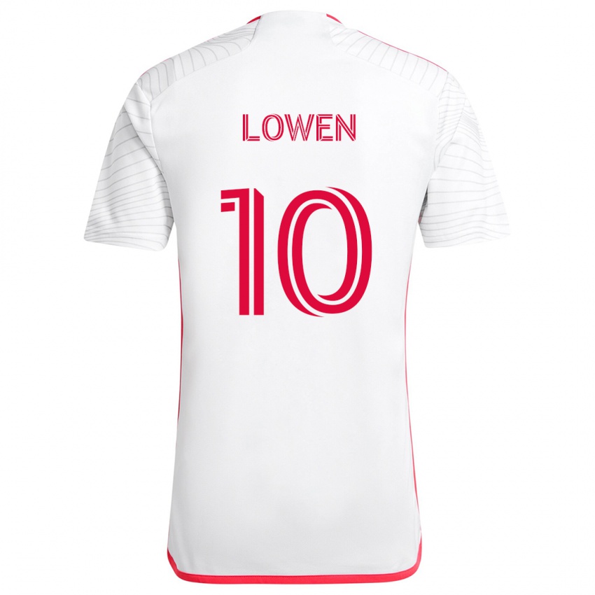 Niño Camiseta Eduard Löwen #10 Blanco Rojo 2ª Equipación 2024/25 La Camisa