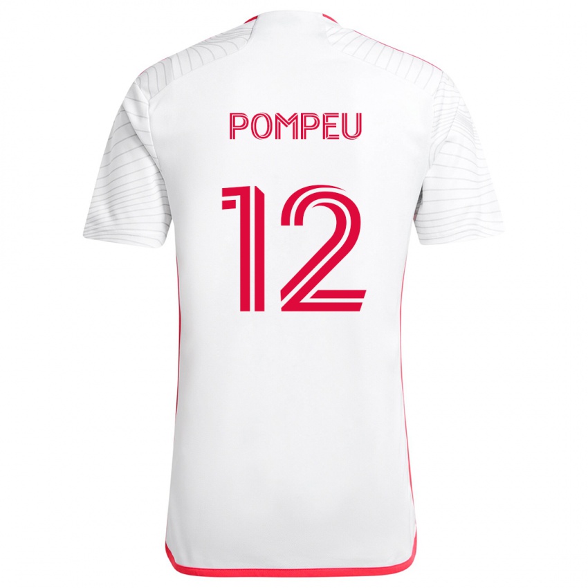 Niño Camiseta Célio Pompeu #12 Blanco Rojo 2ª Equipación 2024/25 La Camisa