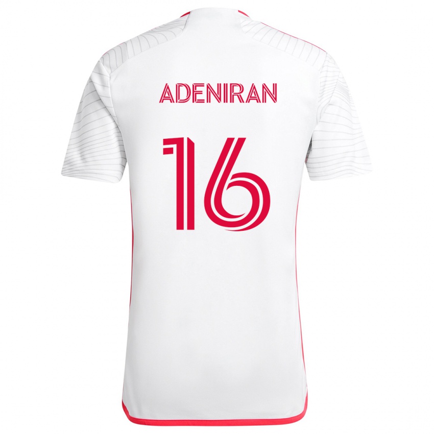 Niño Camiseta Samuel Adeniran #16 Blanco Rojo 2ª Equipación 2024/25 La Camisa