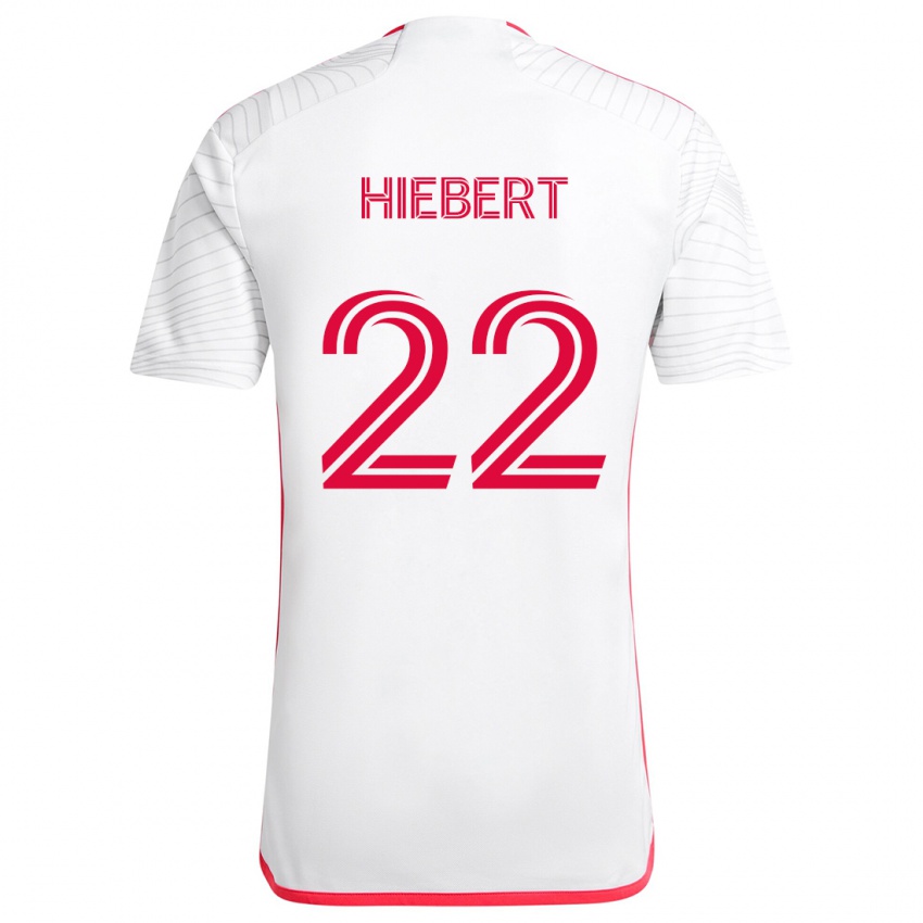 Niño Camiseta Kyle Hiebert #22 Blanco Rojo 2ª Equipación 2024/25 La Camisa