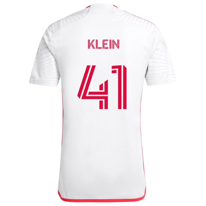 Niño Camiseta Johnny Klein #41 Blanco Rojo 2ª Equipación 2024/25 La Camisa