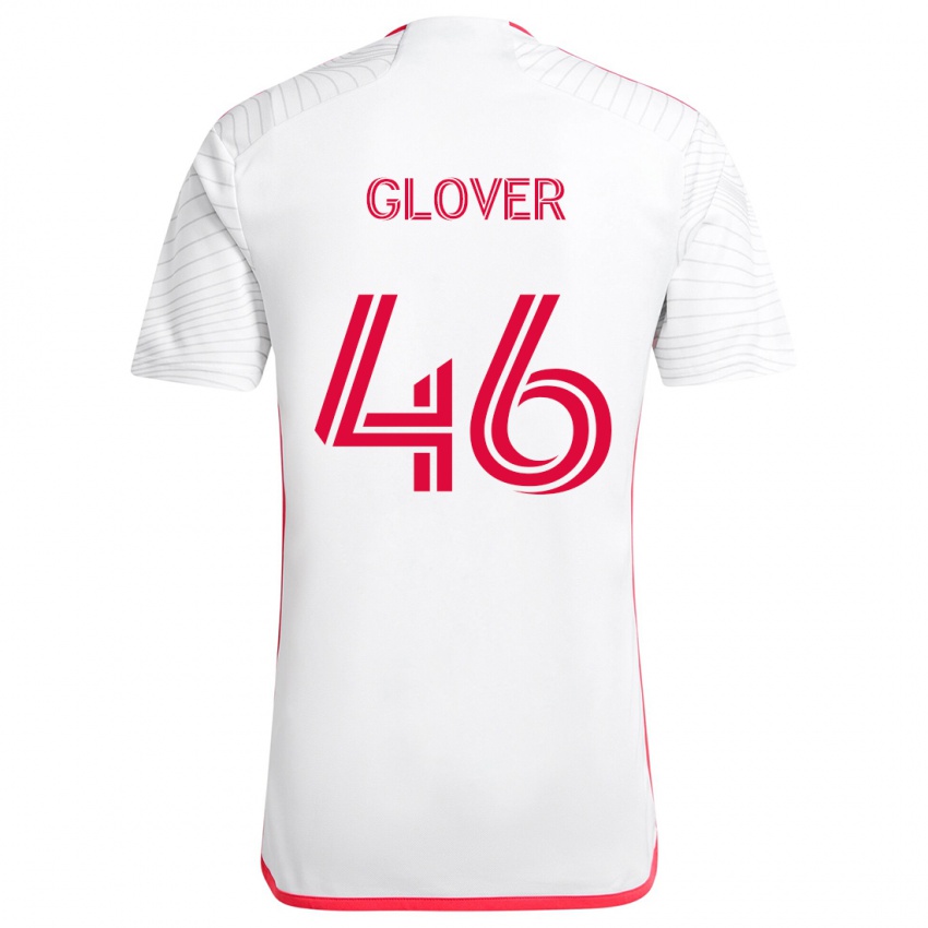 Niño Camiseta Caden Glover #46 Blanco Rojo 2ª Equipación 2024/25 La Camisa