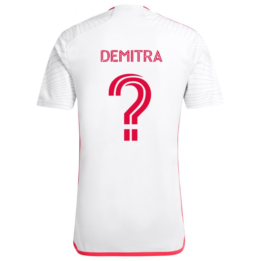 Niño Camiseta Lucas Demitra #0 Blanco Rojo 2ª Equipación 2024/25 La Camisa