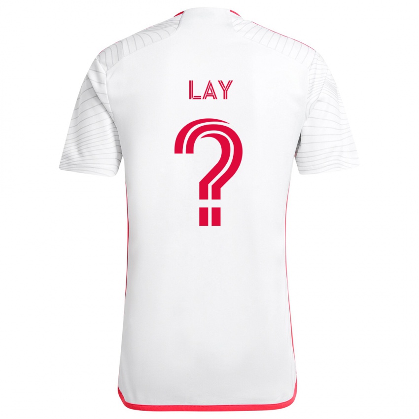 Niño Camiseta Mikey Lay #0 Blanco Rojo 2ª Equipación 2024/25 La Camisa