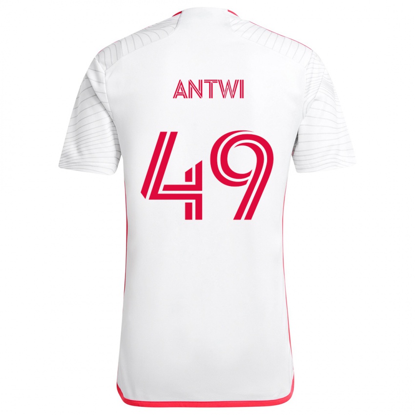 Niño Camiseta Seth Antwi #49 Blanco Rojo 2ª Equipación 2024/25 La Camisa