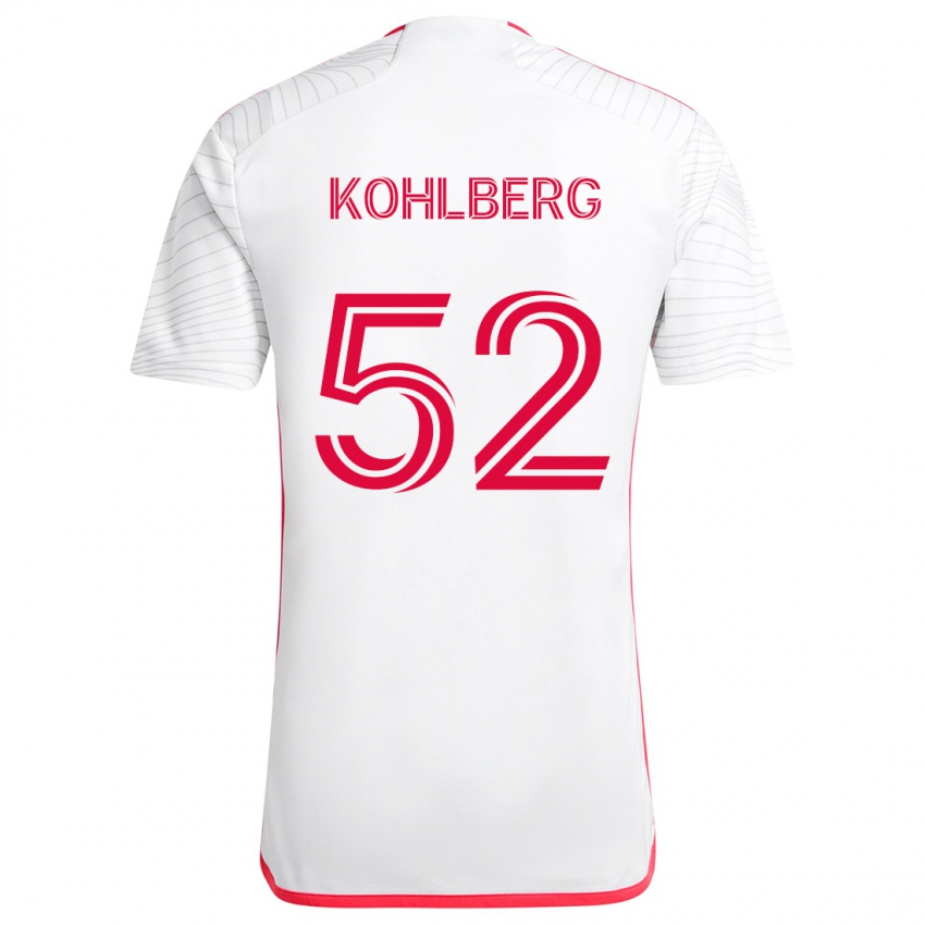 Niño Camiseta Andrew Kohlberg #52 Blanco Rojo 2ª Equipación 2024/25 La Camisa