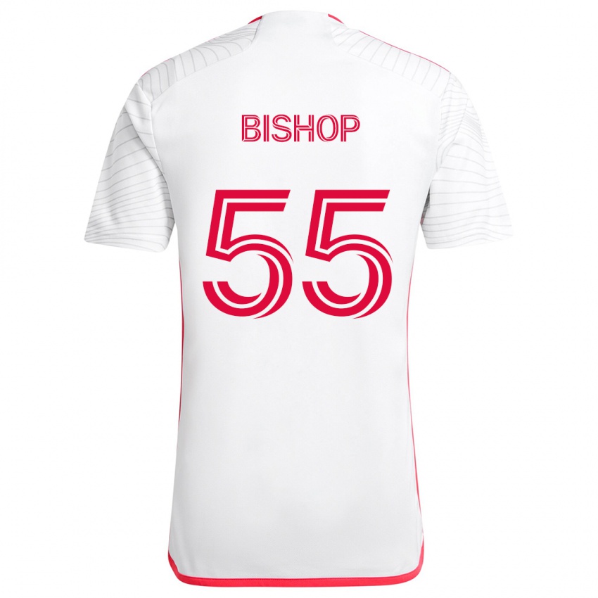 Niño Camiseta Nick Bishop #55 Blanco Rojo 2ª Equipación 2024/25 La Camisa