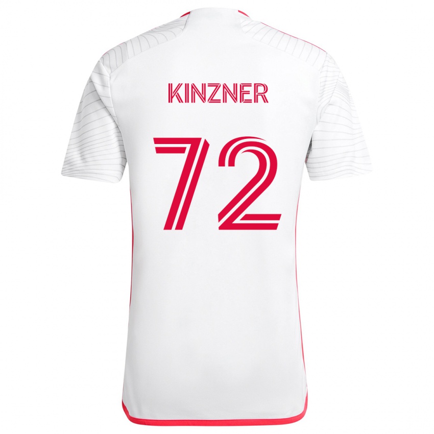 Niño Camiseta Eric Kinzner #72 Blanco Rojo 2ª Equipación 2024/25 La Camisa