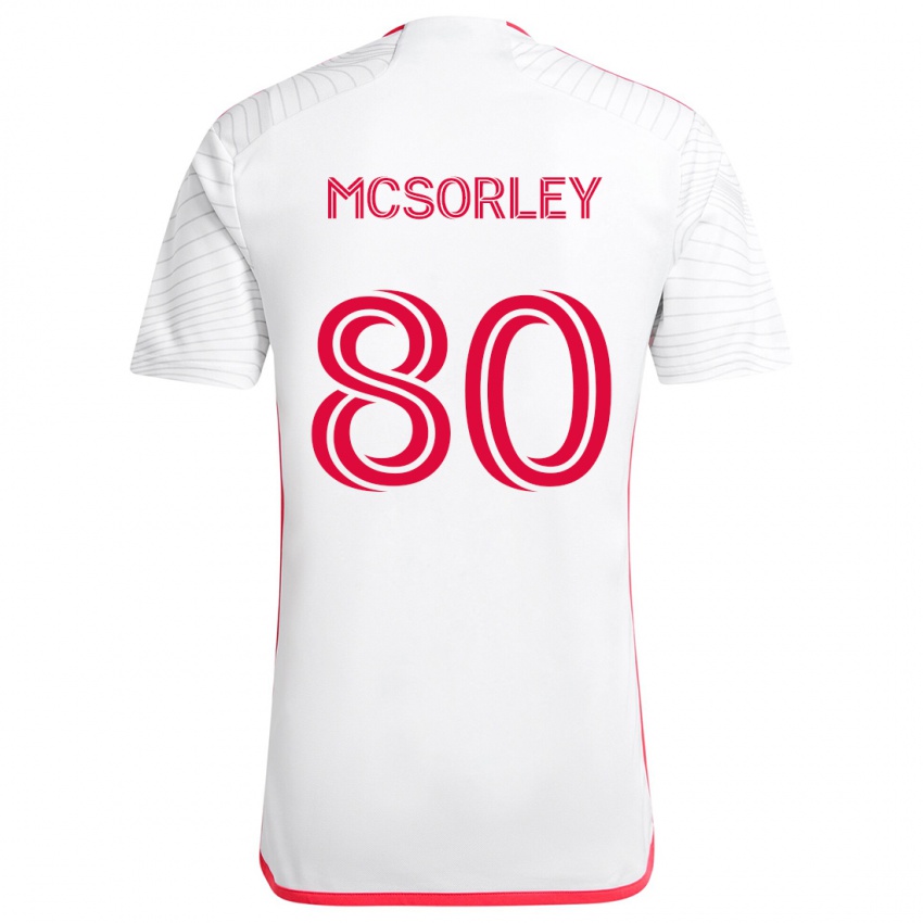 Niño Camiseta Brendan Mcsorley #80 Blanco Rojo 2ª Equipación 2024/25 La Camisa