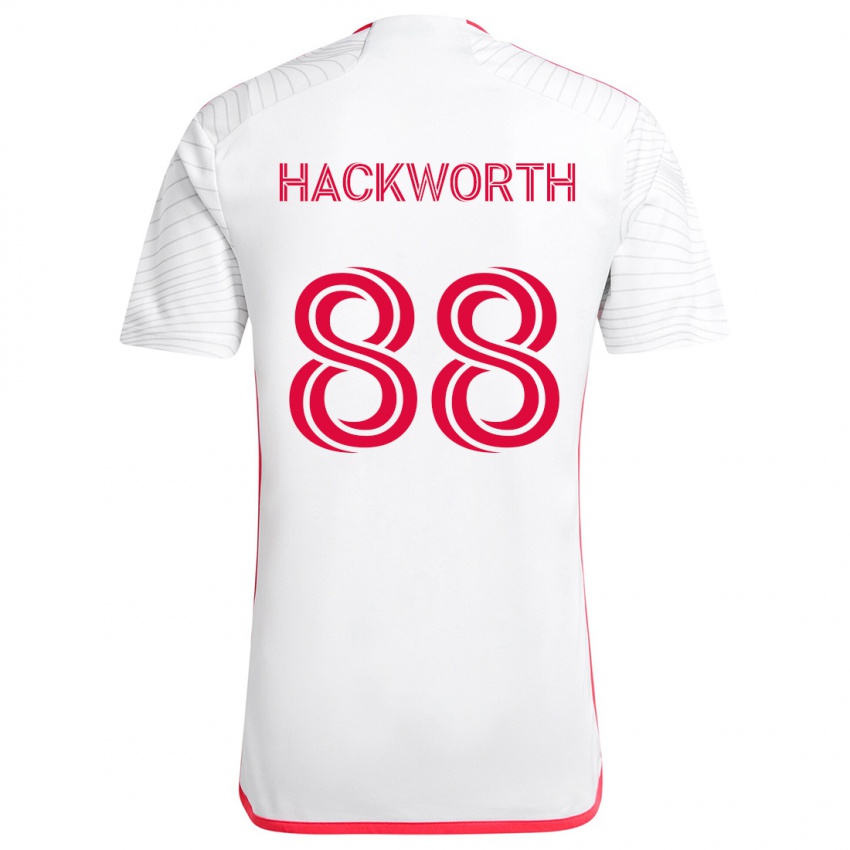 Niño Camiseta Larsen Hackworth #88 Blanco Rojo 2ª Equipación 2024/25 La Camisa