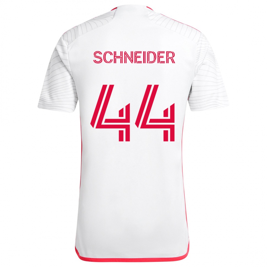 Niño Camiseta Max Schneider #44 Blanco Rojo 2ª Equipación 2024/25 La Camisa